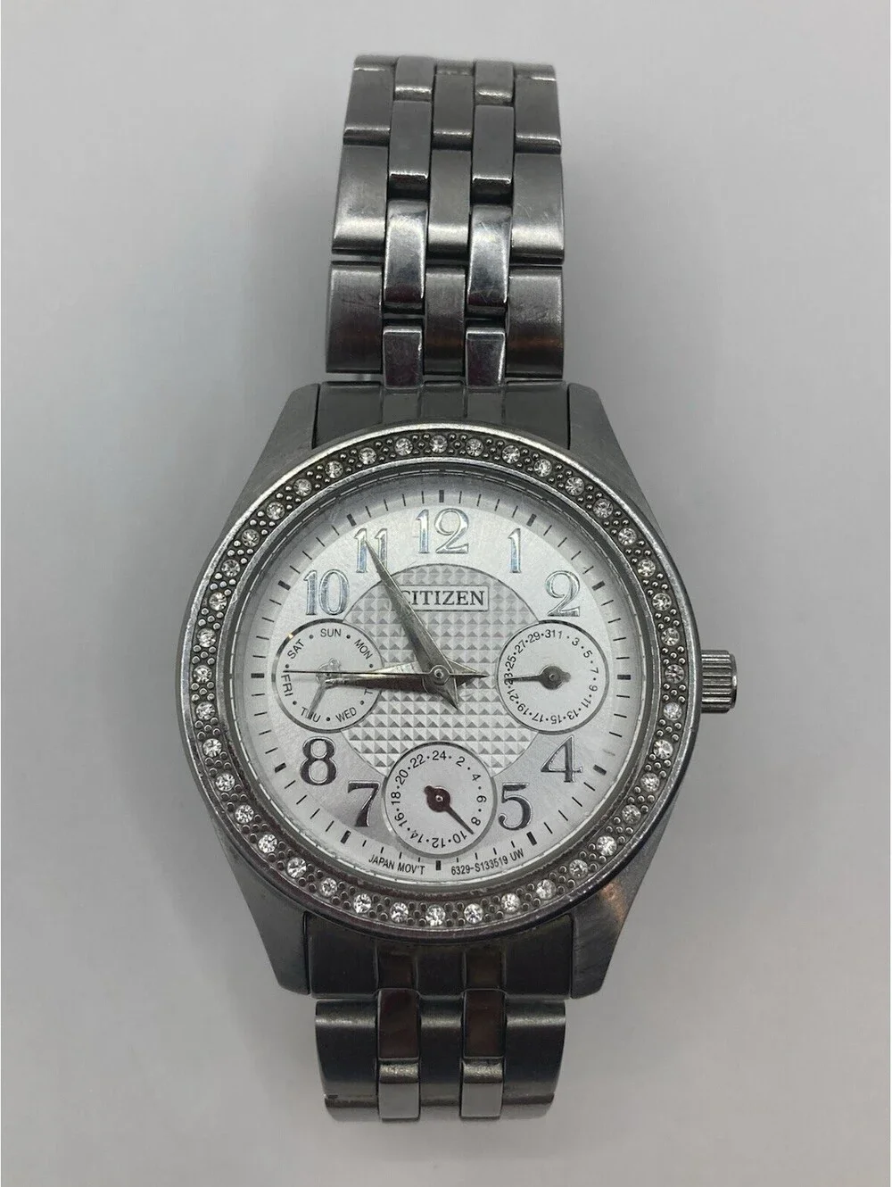 Citizen 6329 Ladies Multi-Function Quartz Watch Silver Dial Swarovski Crystals